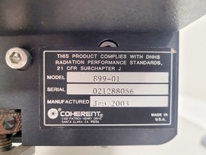 Thumbnail image of Coherent 899-01 Ring Laser w/ Coherent 5920 Dye Circulator & Manual