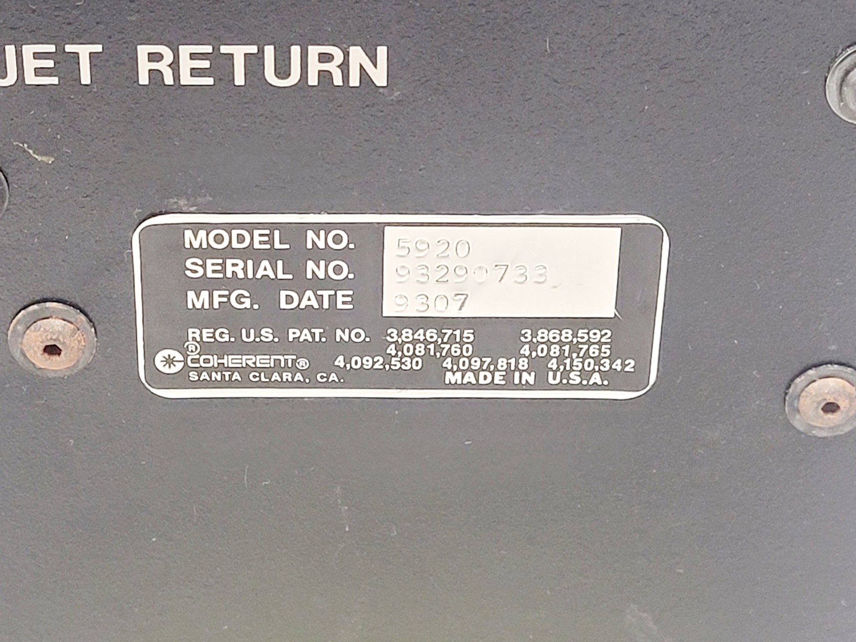 Image of Coherent 899-01 Ring Laser w/ Coherent 5920 Dye Circulator & Manual