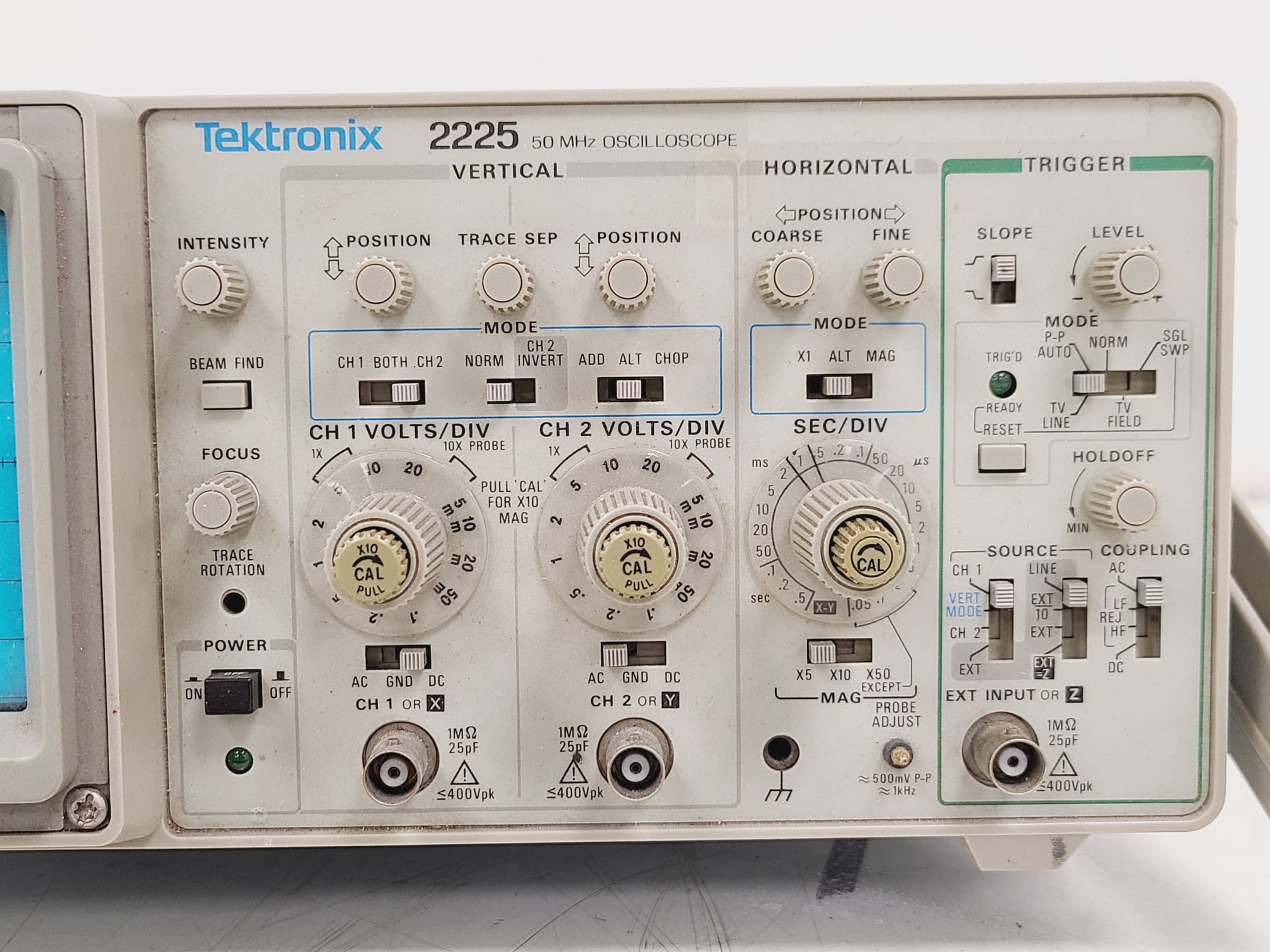 Image of Tektronix 2225 Analog Oscilloscope 50MHz 
