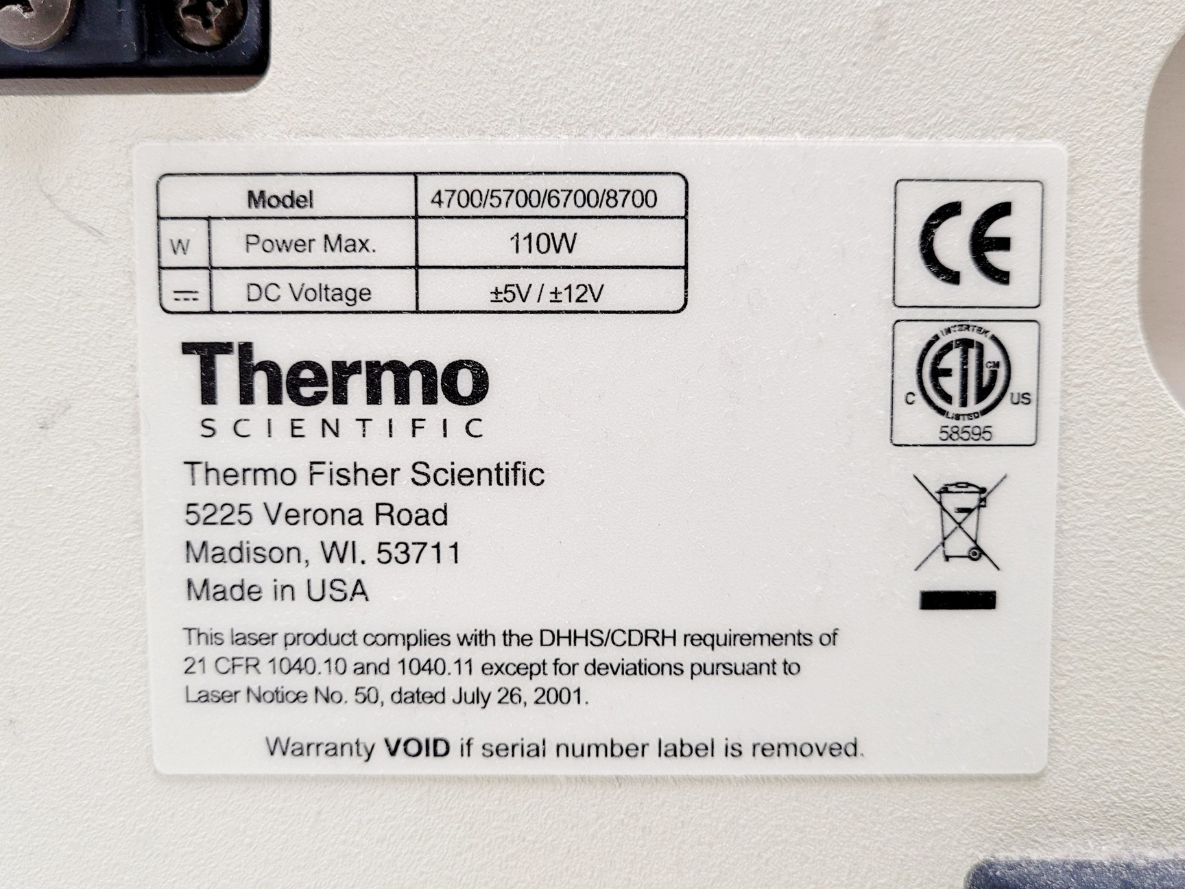Image of Thermo Scientific Nicolet 6700 FTIR Spectrometer w/ Thermo DTGS Lab 