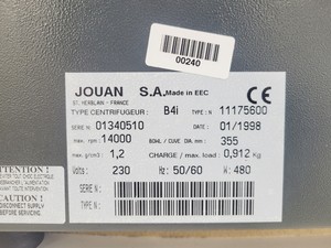 Thumbnail image of Jouan B4i Benchtop Centrifuge w/ S40 Rotor 4300RPM Lab