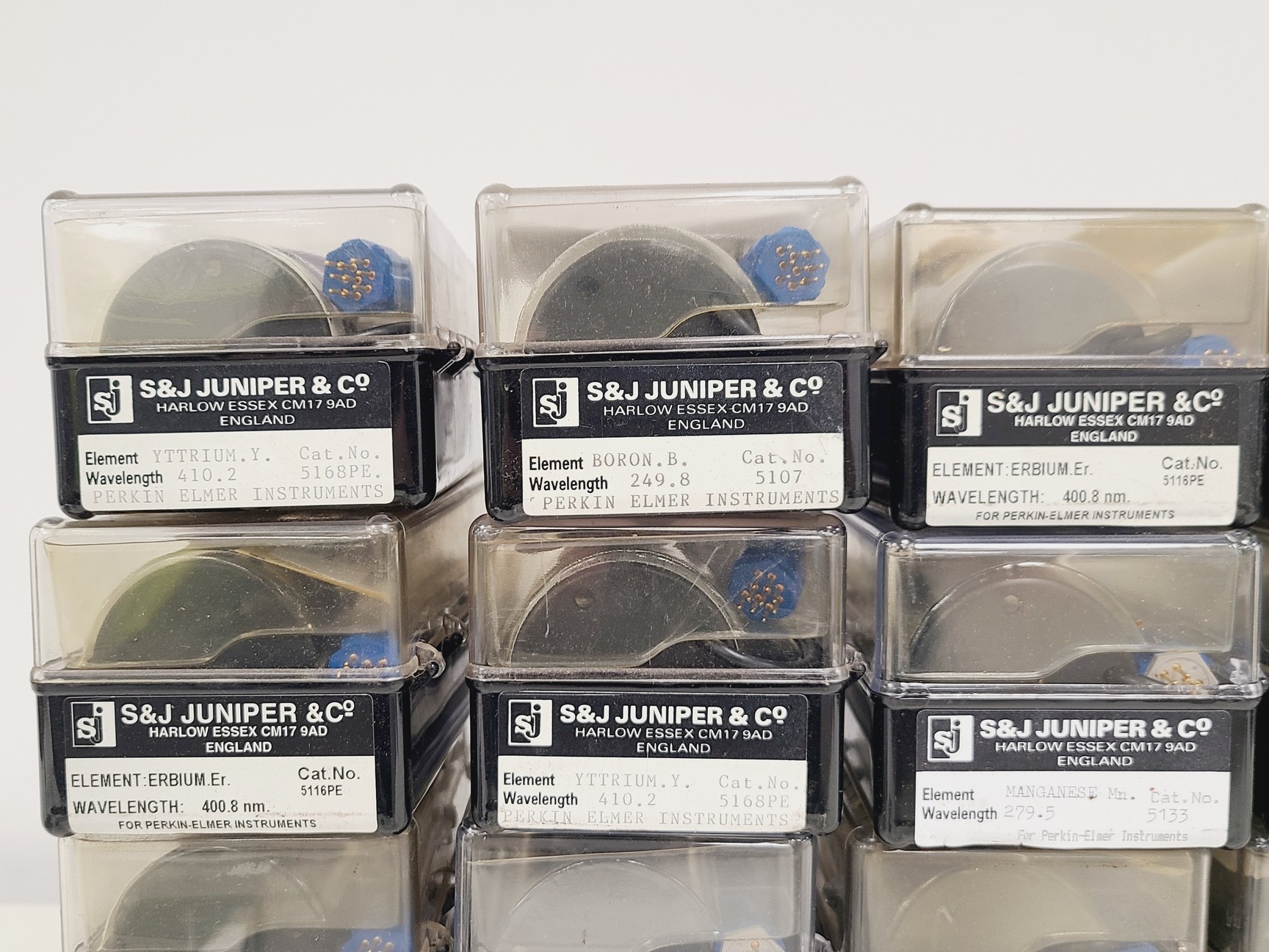 Image of Job Lot of 30 x S&J Juniper & Co Hollow Cathode Lamps - Various Elements