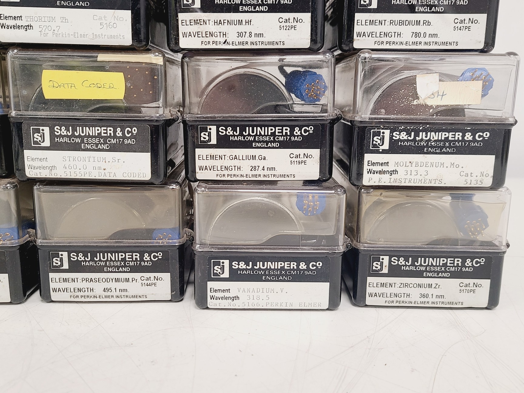 Image of Job Lot of 30 x S&J Juniper & Co Hollow Cathode Lamps - Various Elements