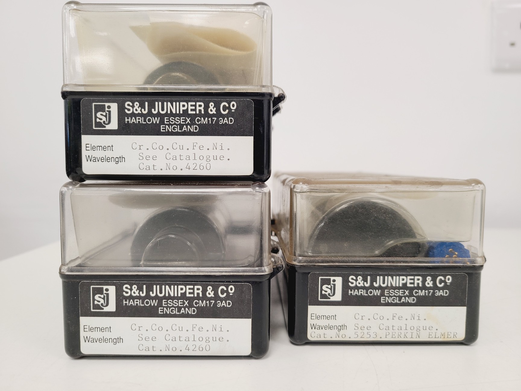 Image of Job Lot of 30 x S&J Juniper & Co Hollow Cathode Lamps - Various Elements