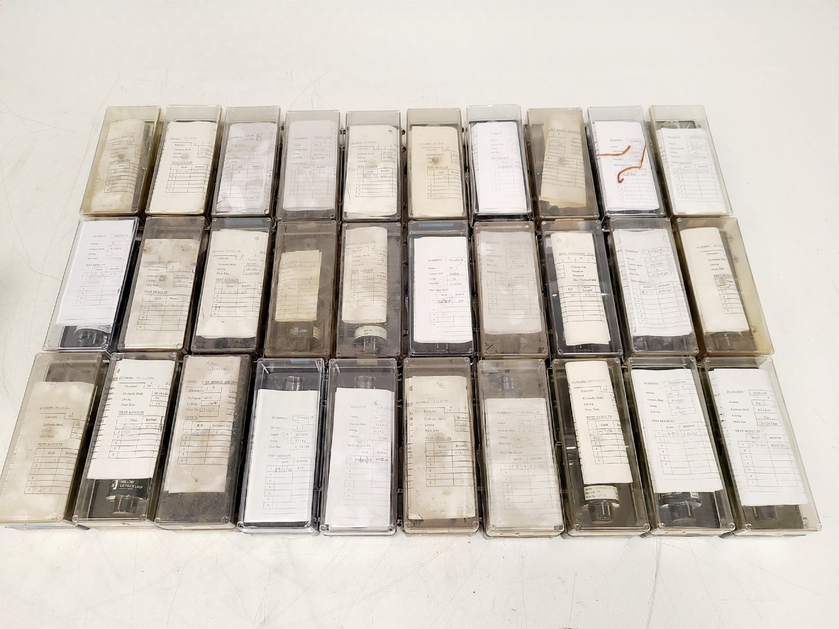 Image of Job Lot of 30x S&J Juniper & Co Hollow Cathode Lamps - Various Elements