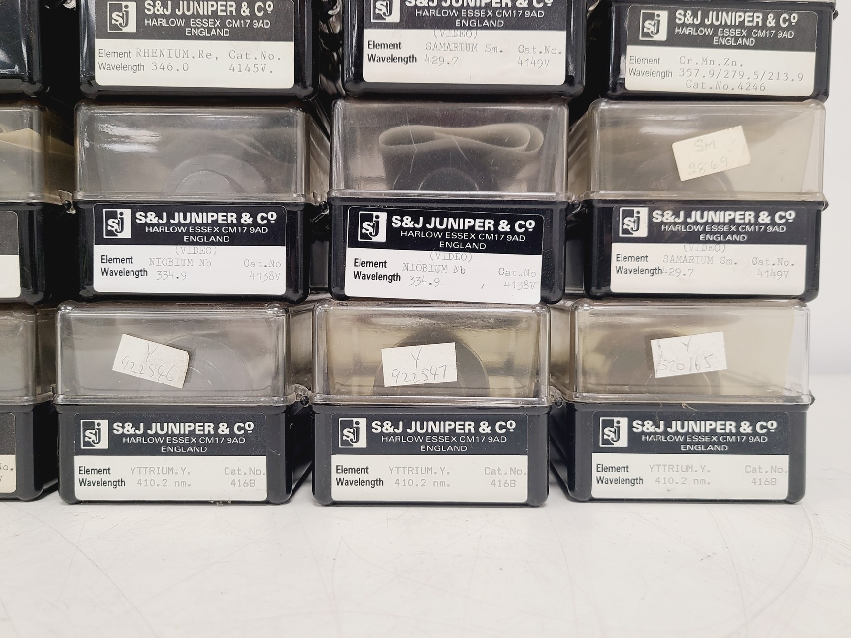 Image of Job Lot of 30 x S&J Juniper & Co Hollow Cathode Lamps - Various Elements