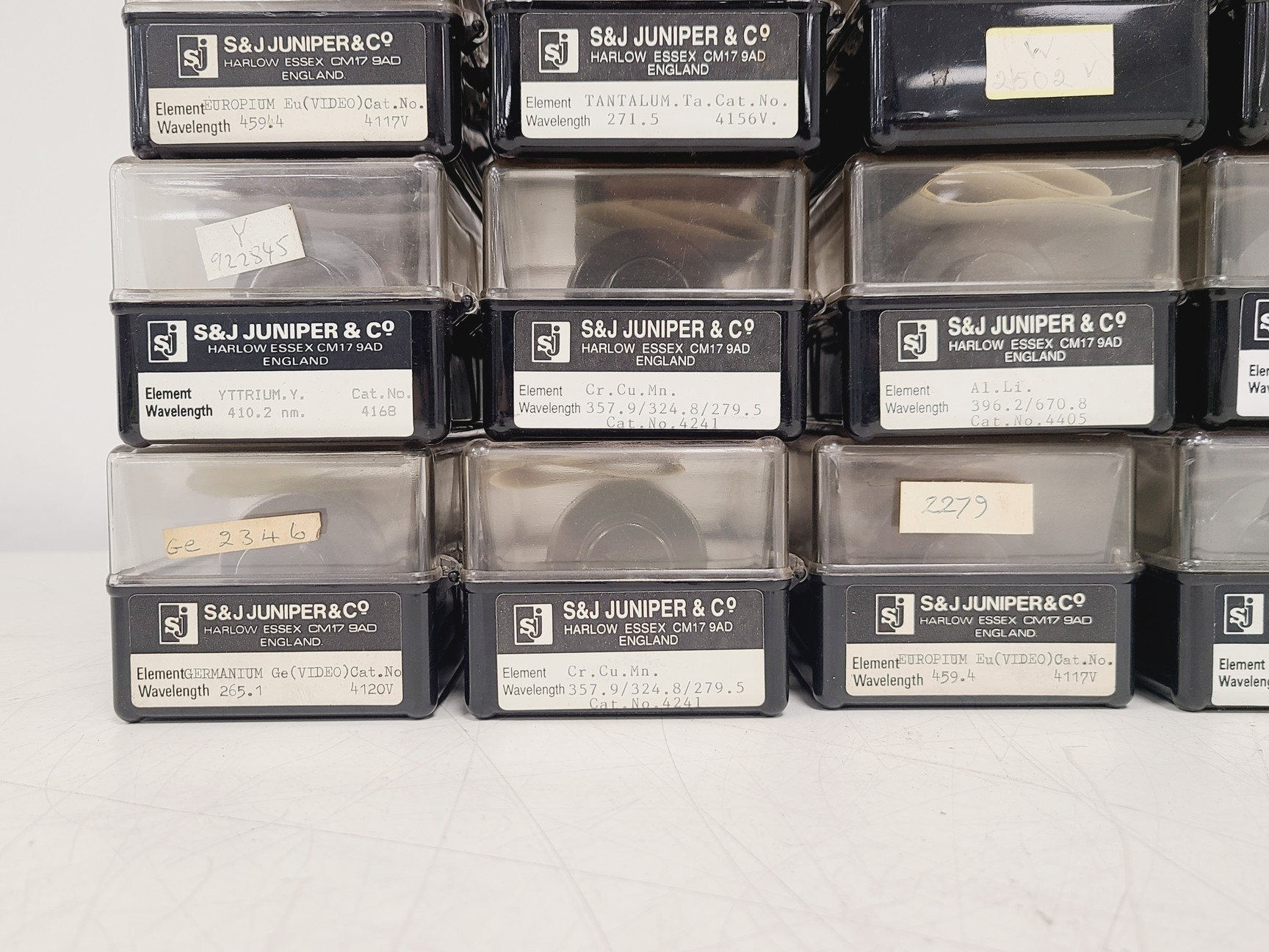 Image of Job Lot of 30 x S&J Juniper & Co Hollow Cathode Lamps - Various Elements