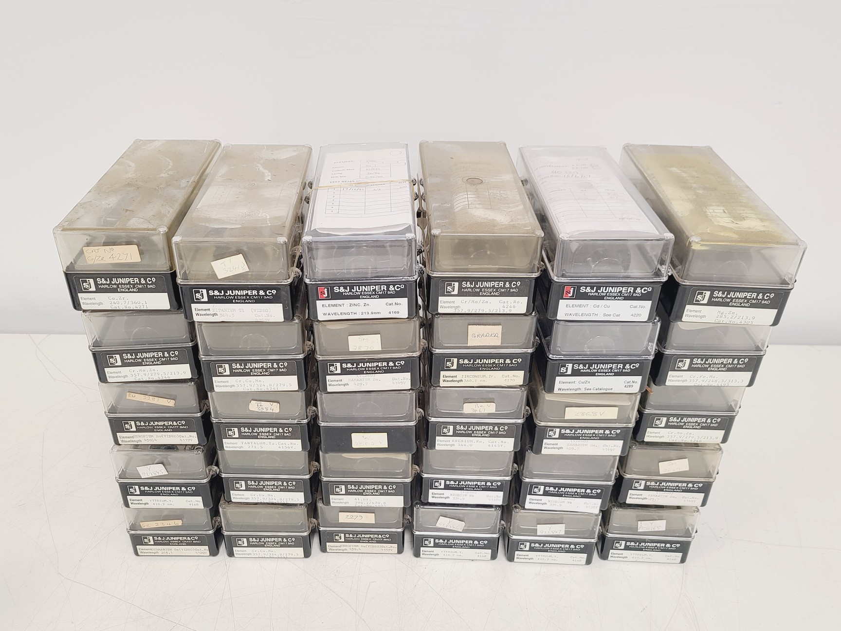 Image of Job Lot of 30 x S&J Juniper & Co Hollow Cathode Lamps - Various Elements