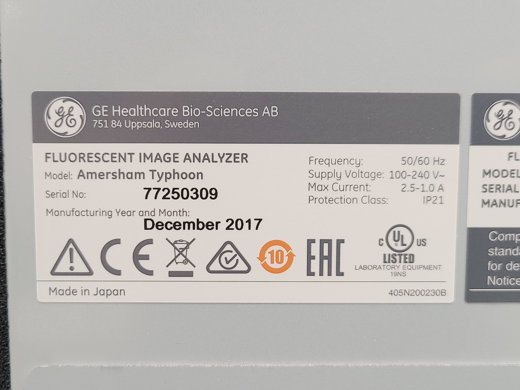 Image of GE Amersham Typhoon 5 Bimolecular Imager w/ Eraser, Cabinet, PC and Accessories