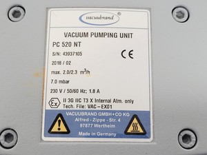 Thumbnail image of Vacuubrand PC 520 NT Vacuum Chemistry Diaphragm Pumping Unit 