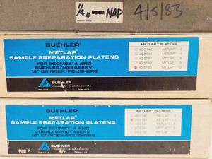 Thumbnail image of Job Lot of Metal Polishing & Grinding Plates: Buehler Metlap, Struers, D.P. Disc