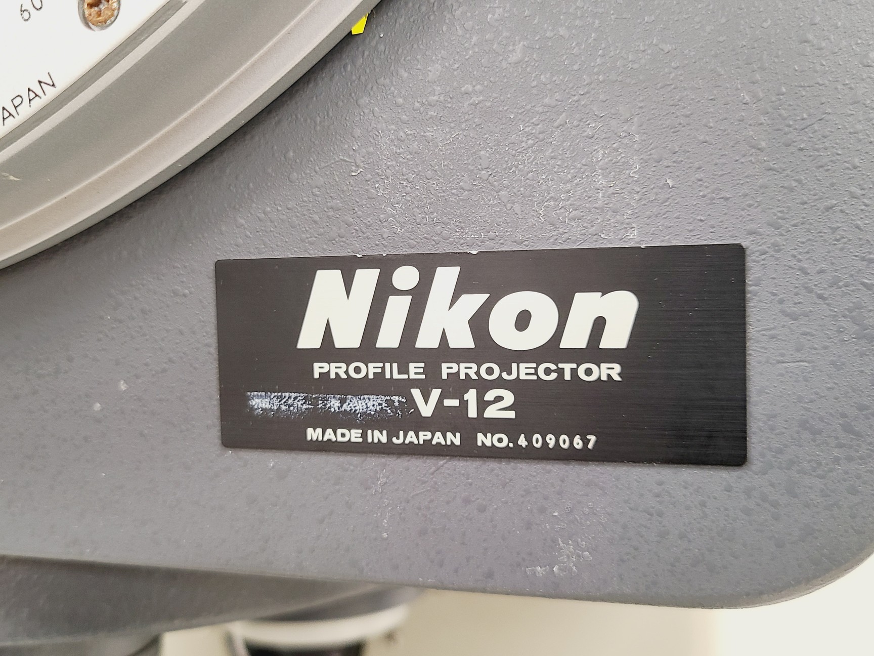 Image of Nikon Profile Projector V-12 with Metronic200 Model 202 Digital Read Out (DRO)