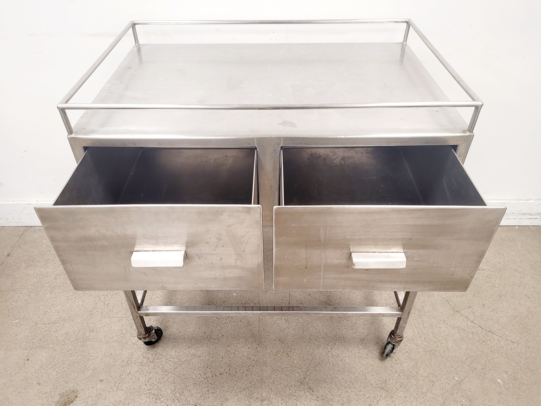 Image of Stainless Steel Mobile Utility Table with 2 Drawers