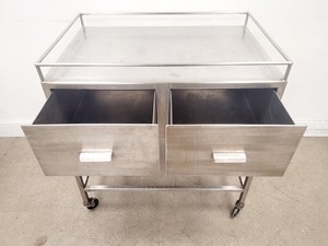 Thumbnail image of Stainless Steel Mobile Utility Table with 2 Drawers