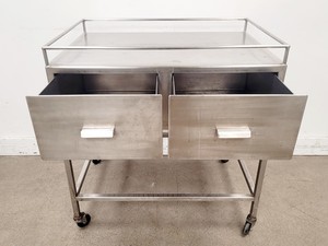 Thumbnail image of Stainless Steel Mobile Utility Table with 2 Drawers