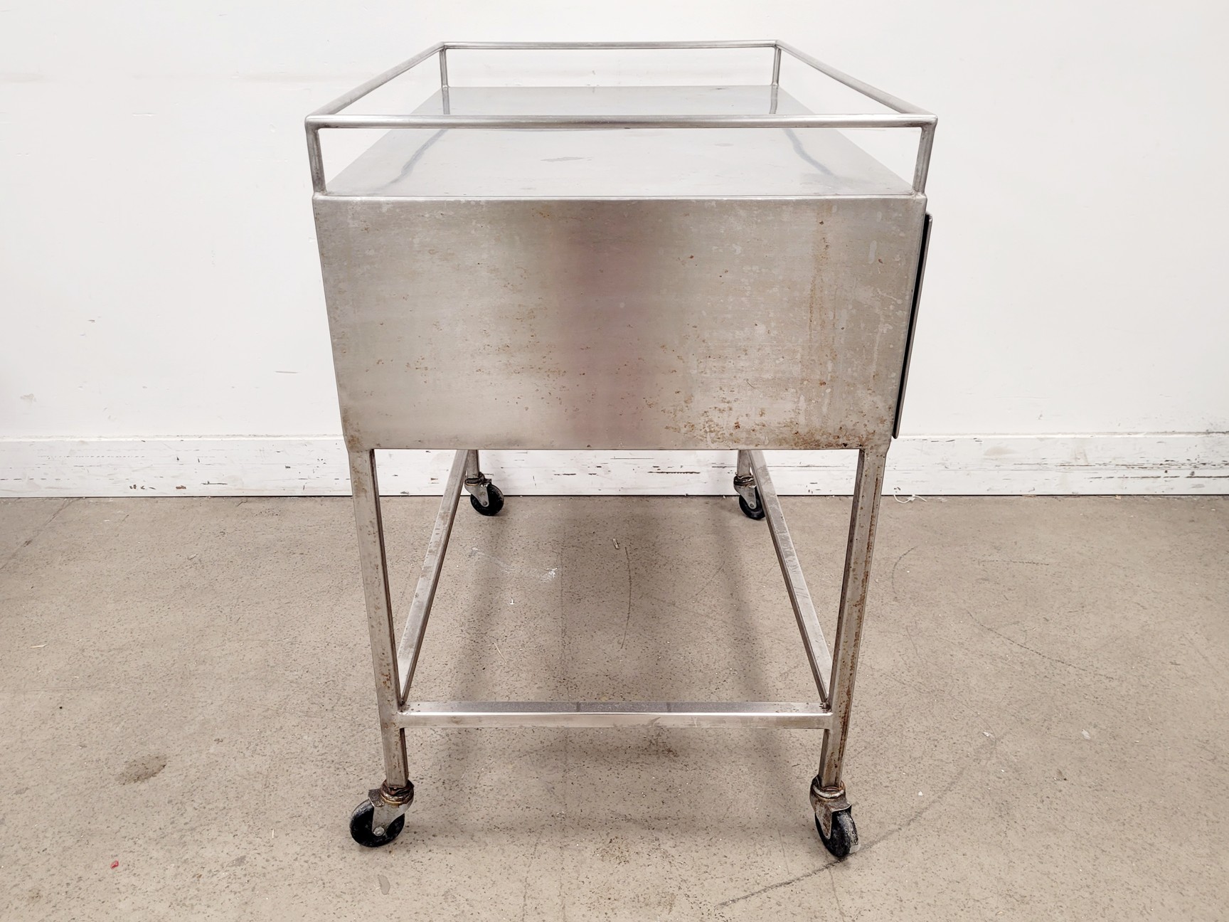 Image of Stainless Steel Mobile Utility Table with 2 Drawers