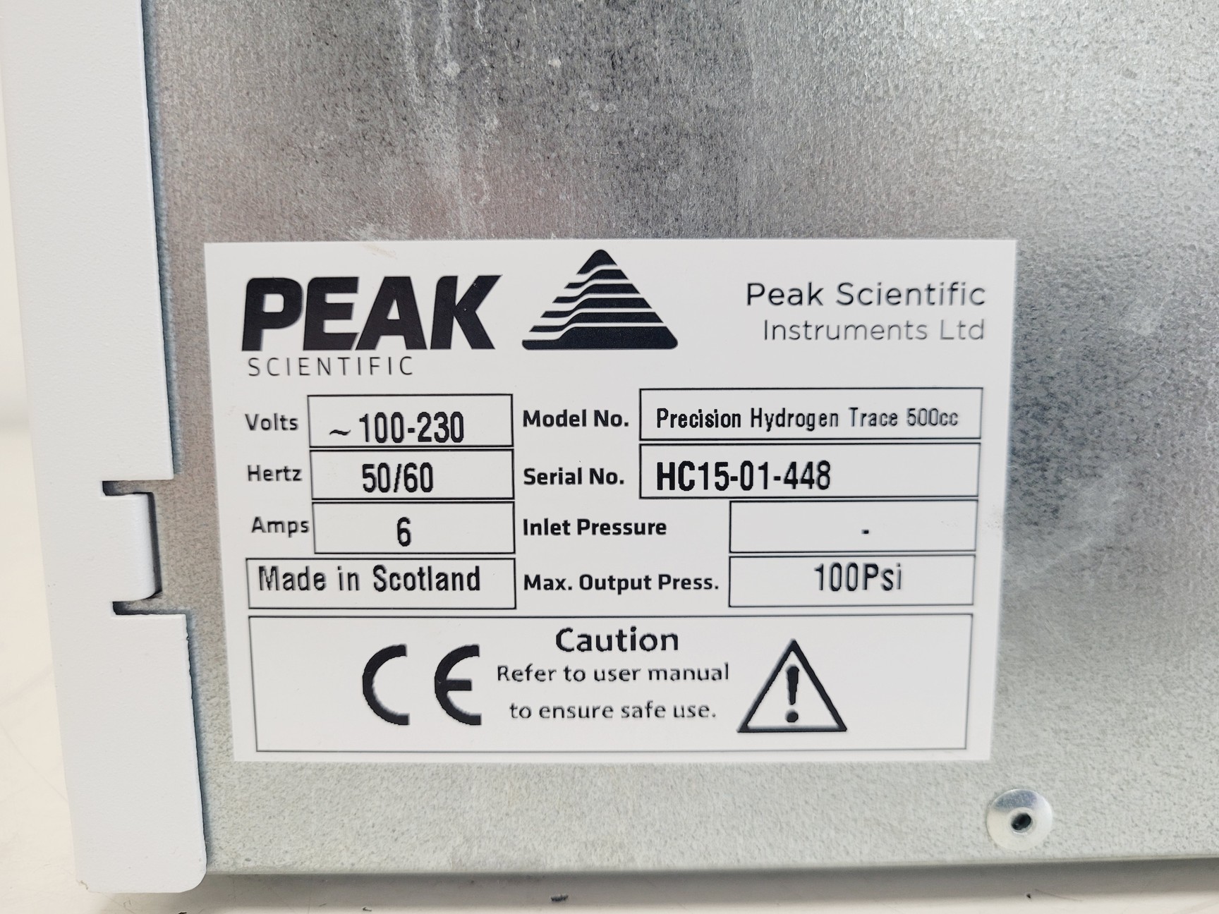 Image of Peak Hydrogen Generator Precision Hydrogen Trace 500cc