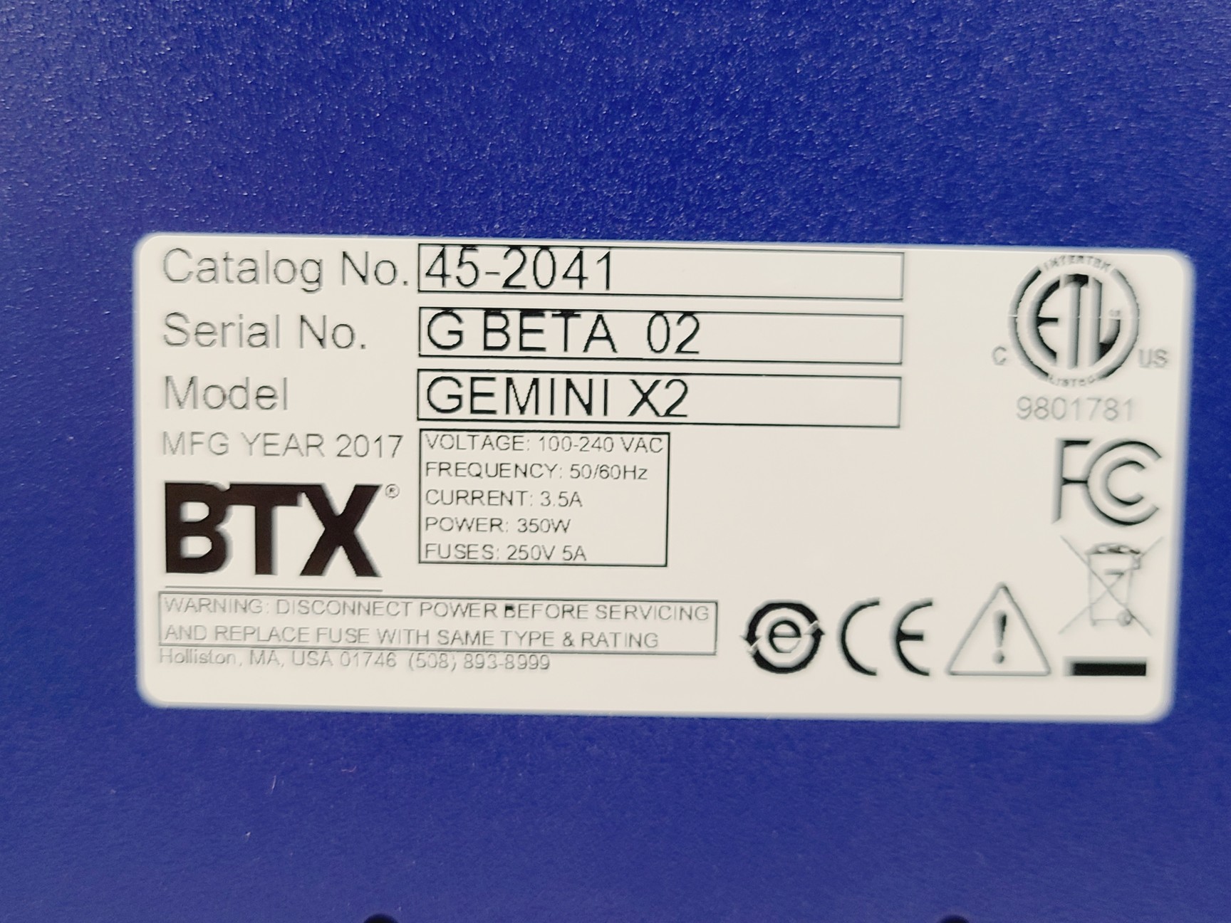 Image of BTX Gemini X2 Electroporation System w/ Pulse Switch 