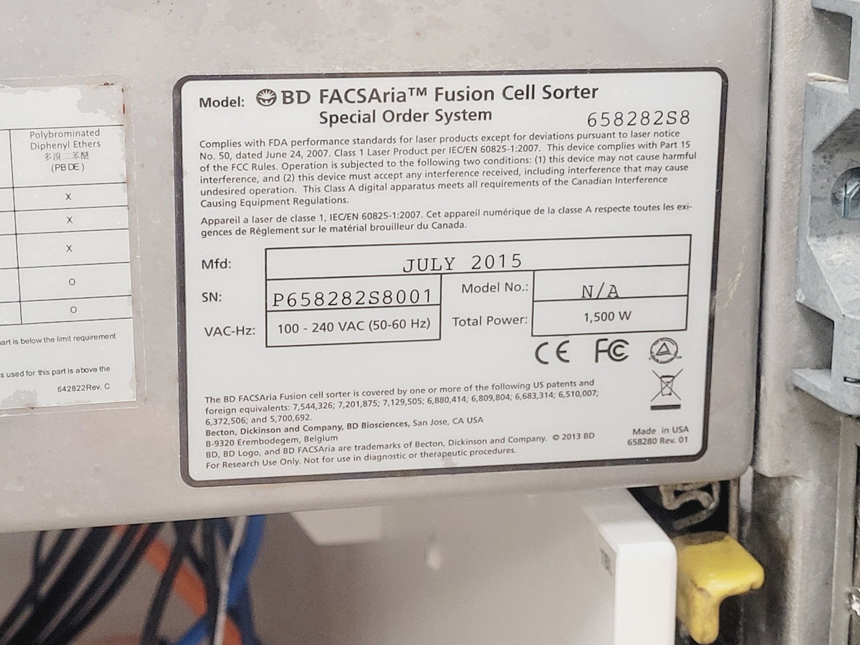 Image of BD FACSAria Fusion Cell Sorter SORP w/ BD-400 Biosafety Cabinet & Accessories