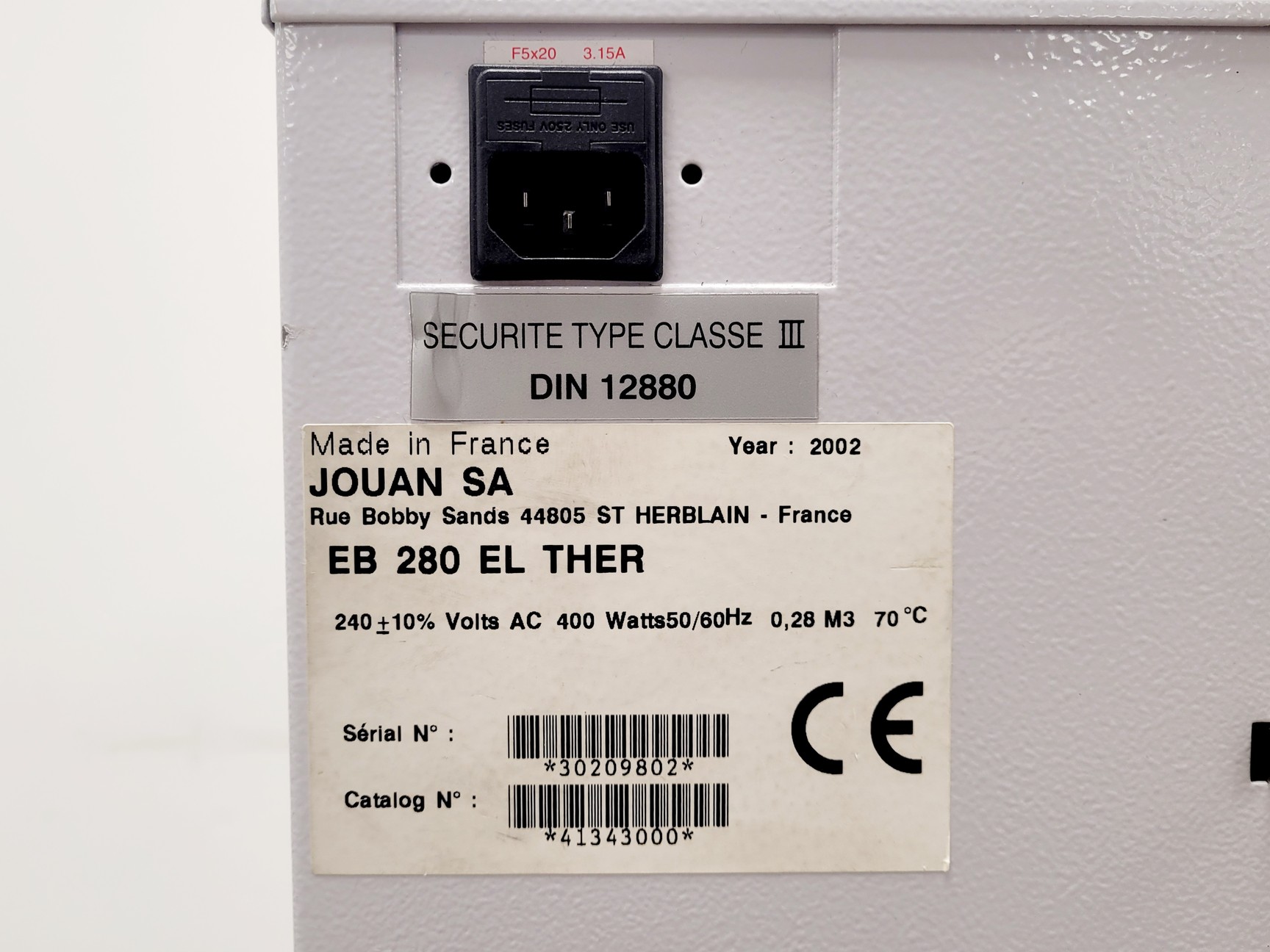 Image of Jouan SA EB280 EL THER Incubator 