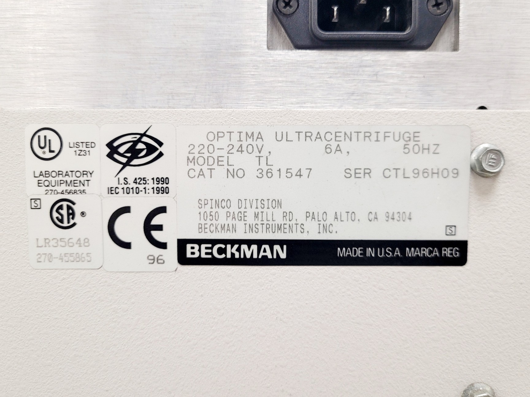 Image of Beckman Optima TL Ultracentrifuge w/ Beckman TLA 100.4 Rotor
