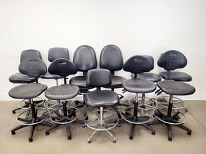 Image of Job lot of 11 x Black Laboratory Stools
