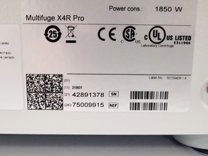 Thumbnail image of Thermo Fisher Scientific Multifuge X4R Pro w/ TX-1000 Rotor 4200RPM