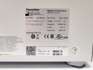Thumbnail image of Thermo Fisher Scientific Multifuge X4R Pro w/ TX-1000 Rotor 4200RPM