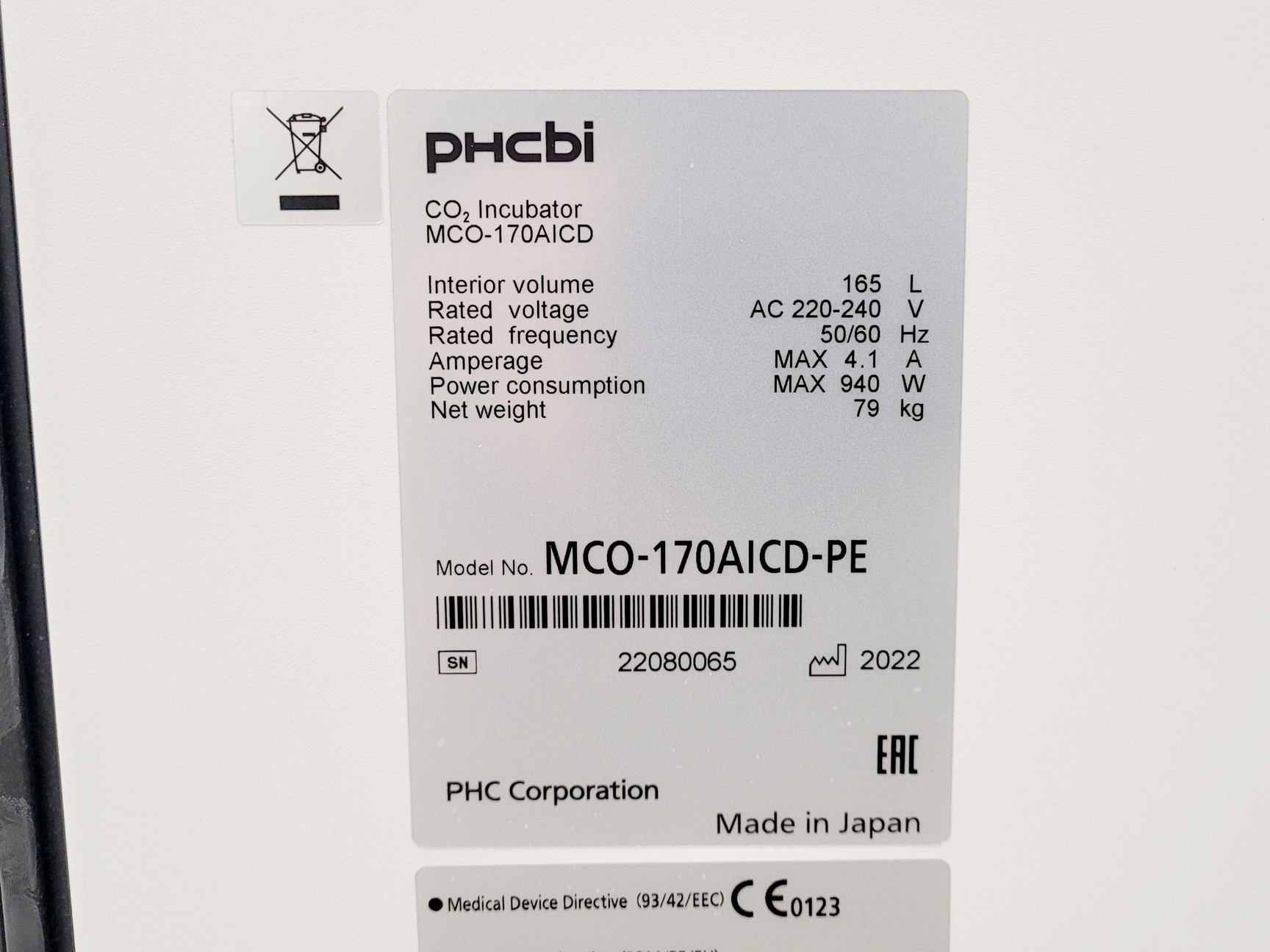 Image of PHCBI MCO-170AICD-PE CO2 Incubator (2022) Lab