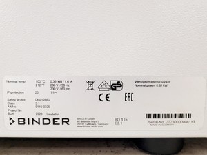 Thumbnail image of Binder Model BD115 Incubator Lab