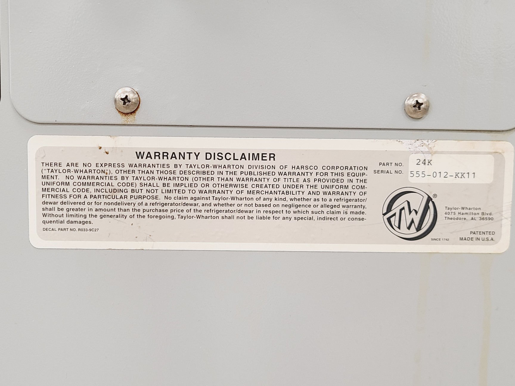 Image of Taylor-Wharton K-Series 24K Cryostorage System