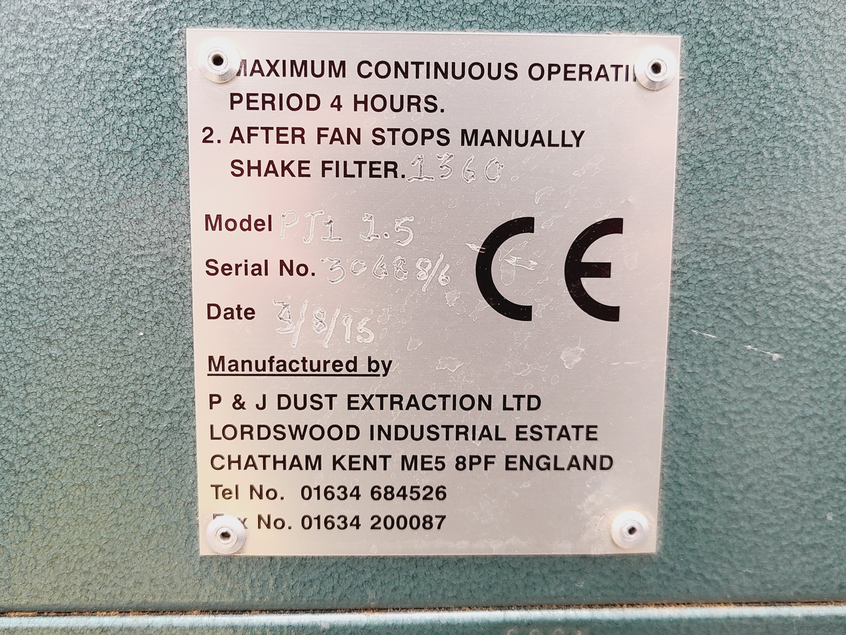 Image of P&J Dust Extraction PJ1 1.5 Bag Extractor
