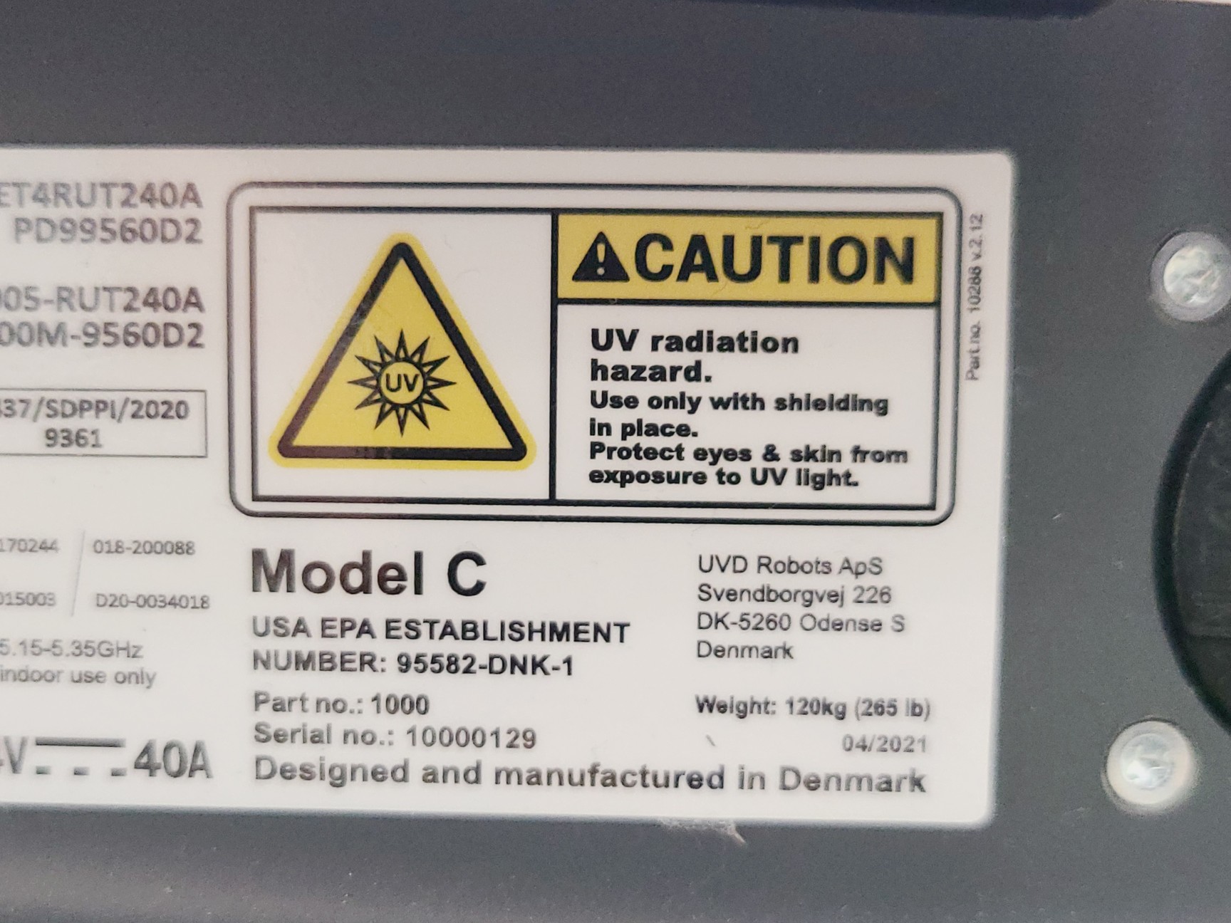 Image of Blue Ocean Robotics Model C UVD Autonomous UV-C Light Disinfection Robot 