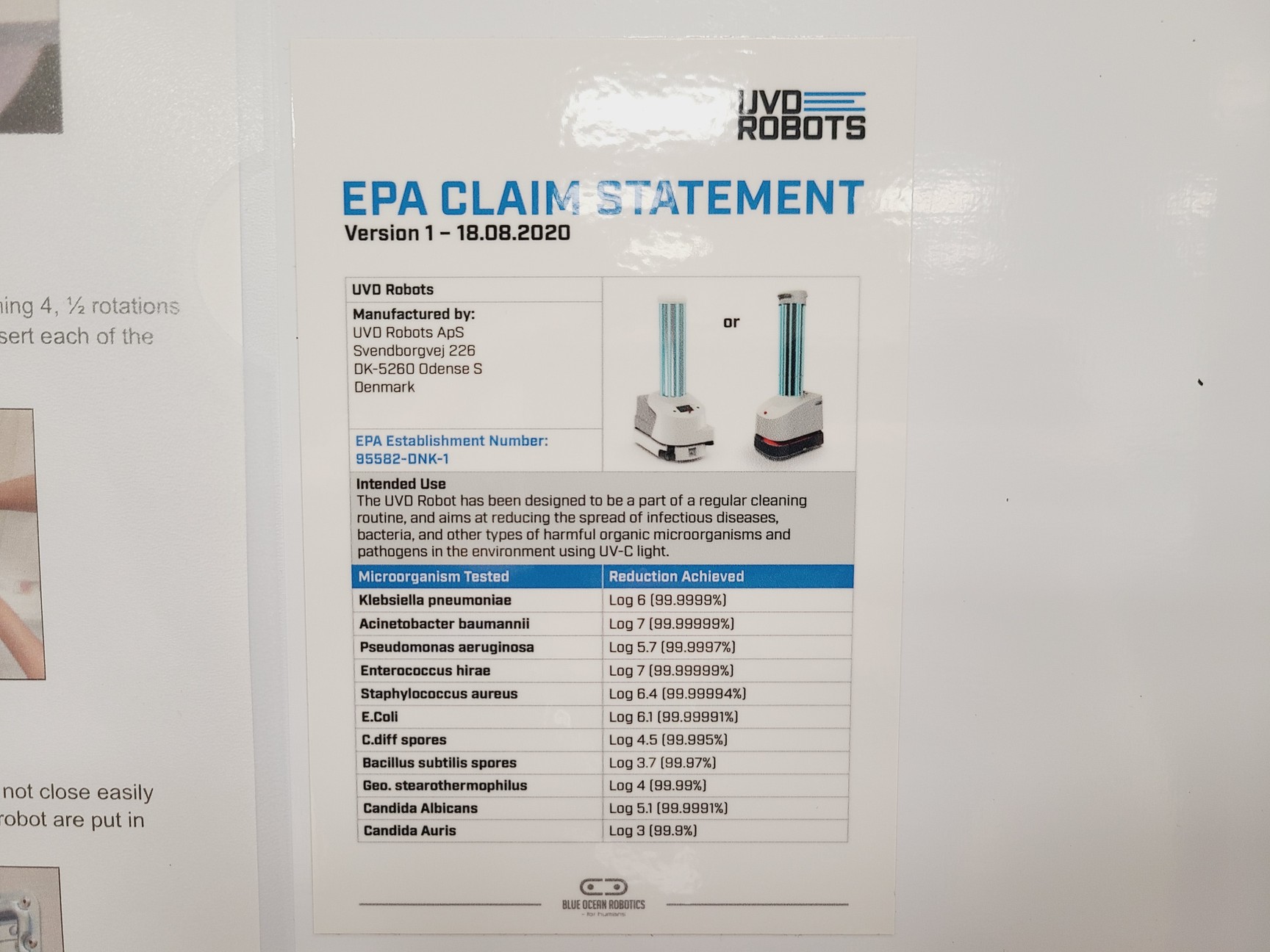 Image of Blue Ocean Robotics Model C UVD Autonomous UV-C Light Disinfection Robot 