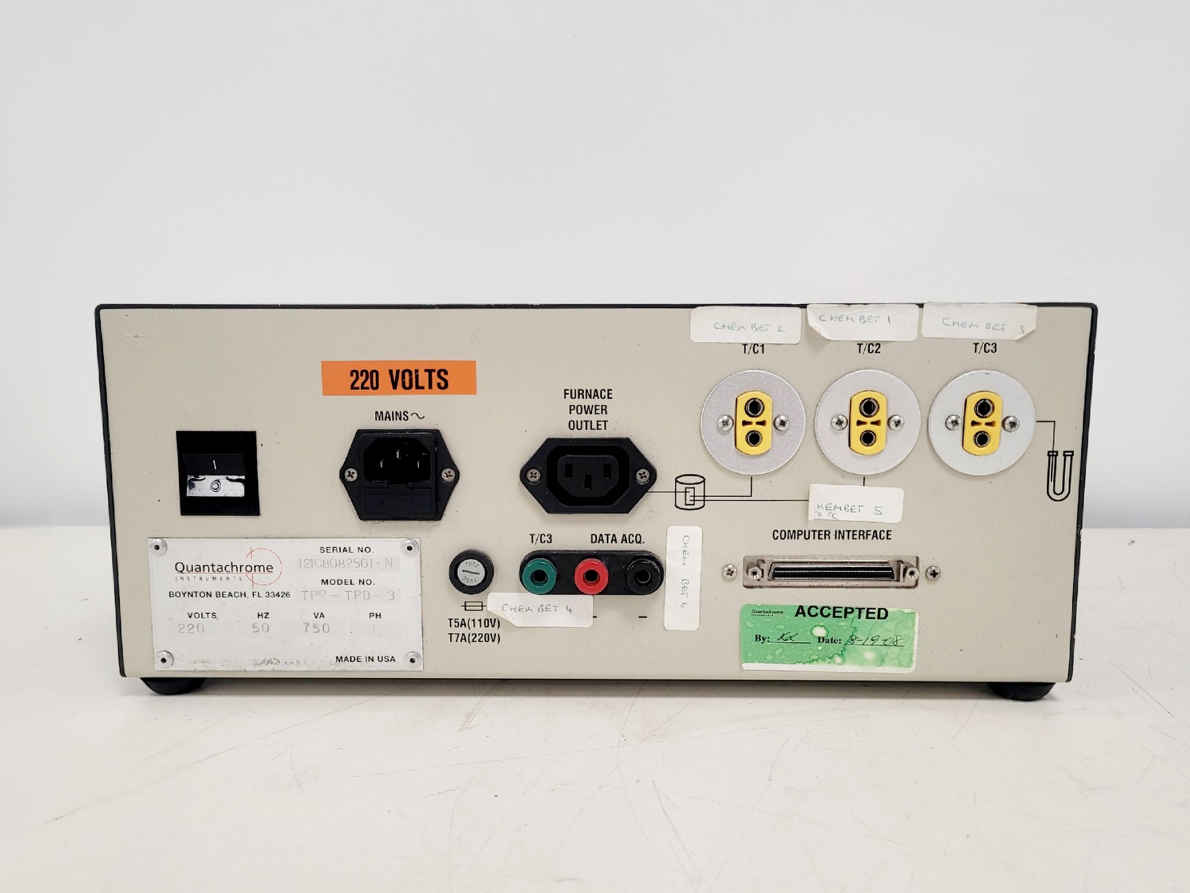 Image of Quantachrome CHEMBET-3000 TPR/TPD w/ Temp Controller & Furnace