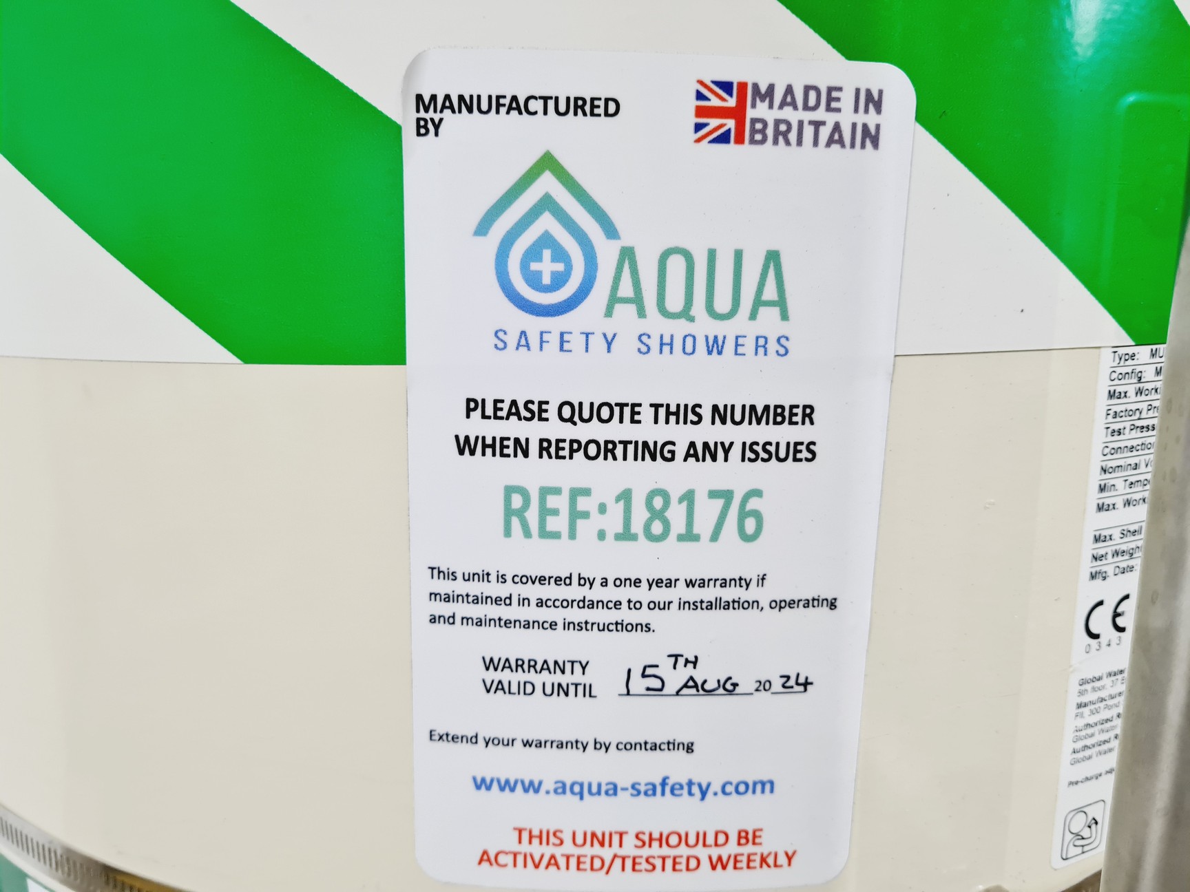 Image of Aqua Safety Shower Type: MUPA-250-10 Portable Self-Contained Safety Shower 2023