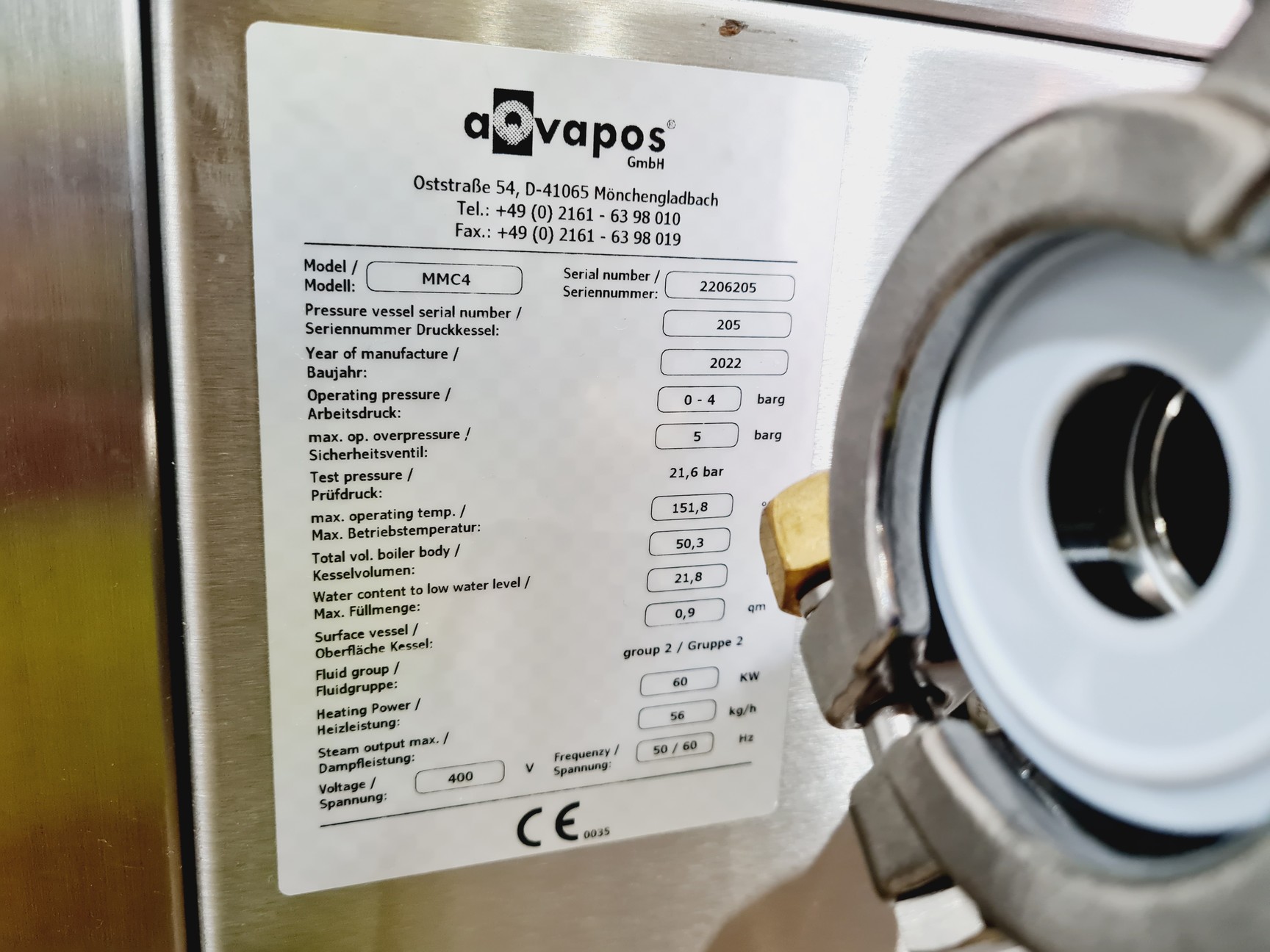 Image of Aqvapos Model: MMC4 Steam Generator