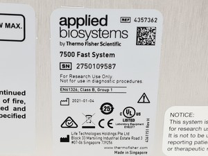 Thumbnail image of Applied Biosystems 7500 Fast Real-Time PCR System