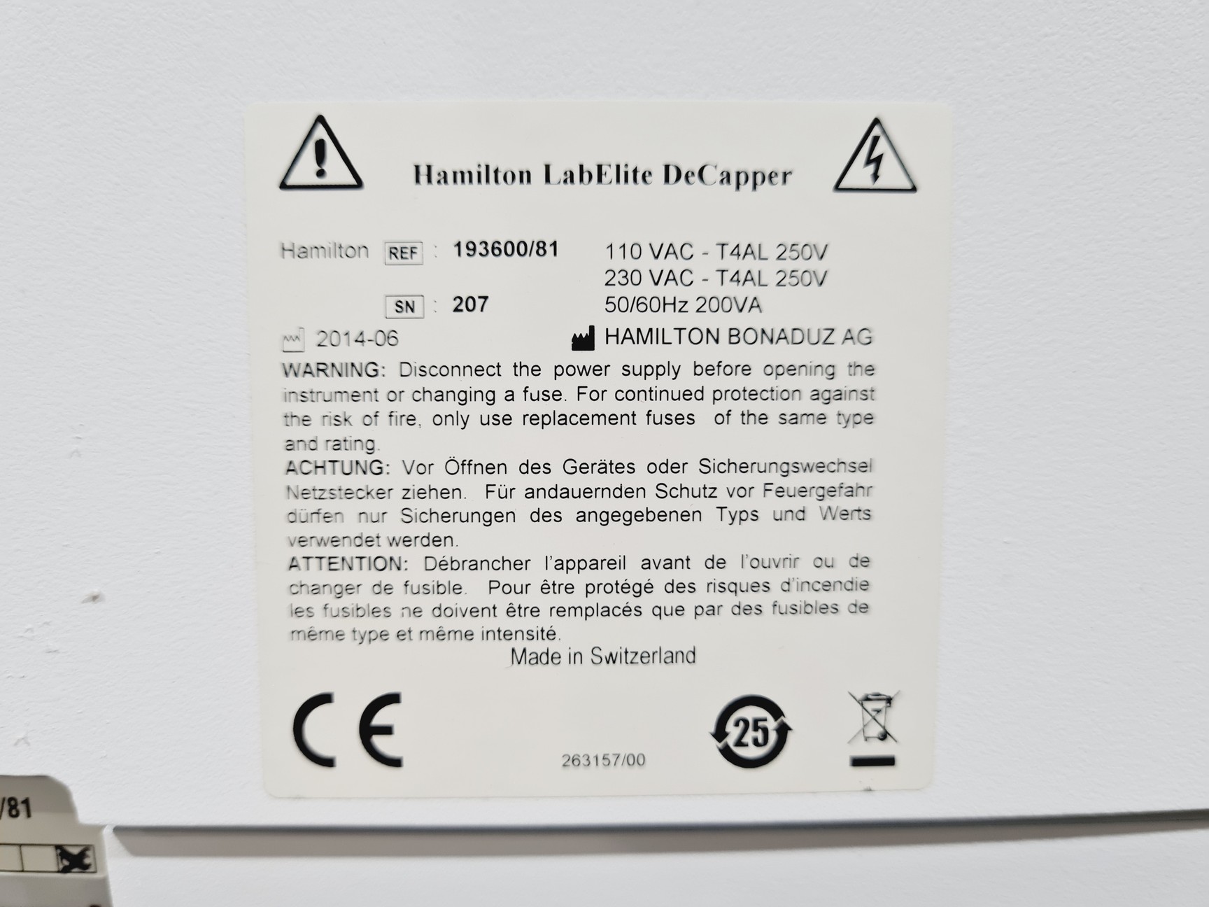 Image of Hamilton LabElite DeCapper w/ Adapter Kit Lab