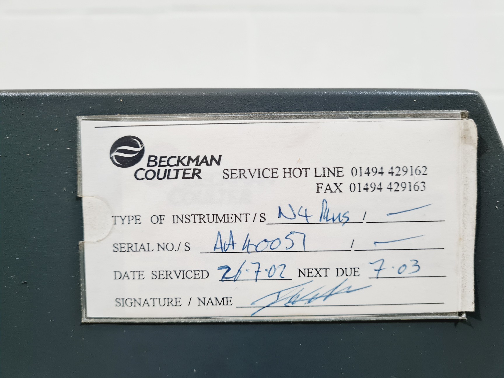 Image of Beckman Coulter N4 PLUS Particle Size Analyser Lab