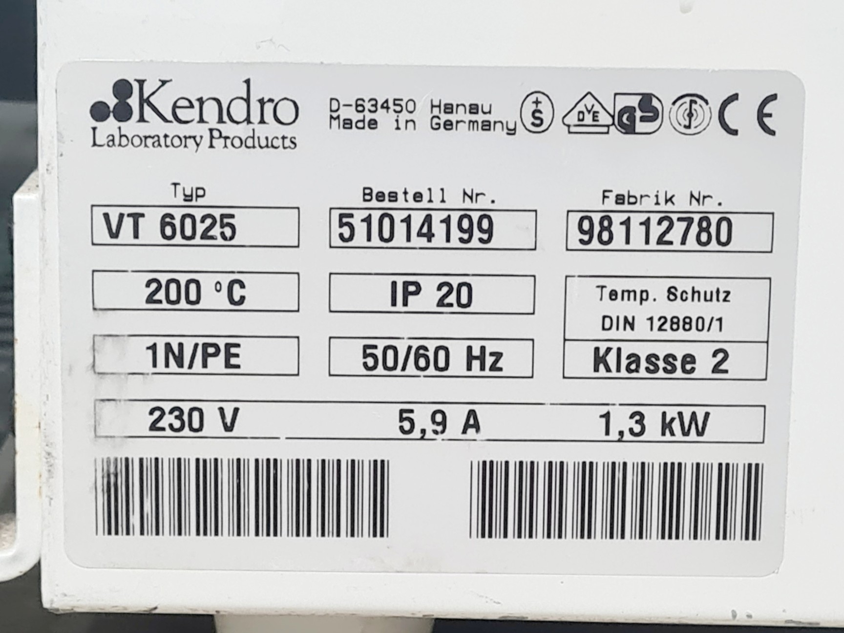 Image of  Heraeus Instruments Vacuum Oven Vacutherm VT6025 200°C Lab
