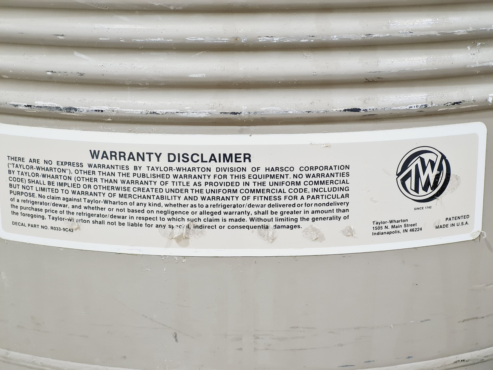 Image of Taylor-Wharton 35-HC Liquid Nitrogen Sample Storage Dewar Lab