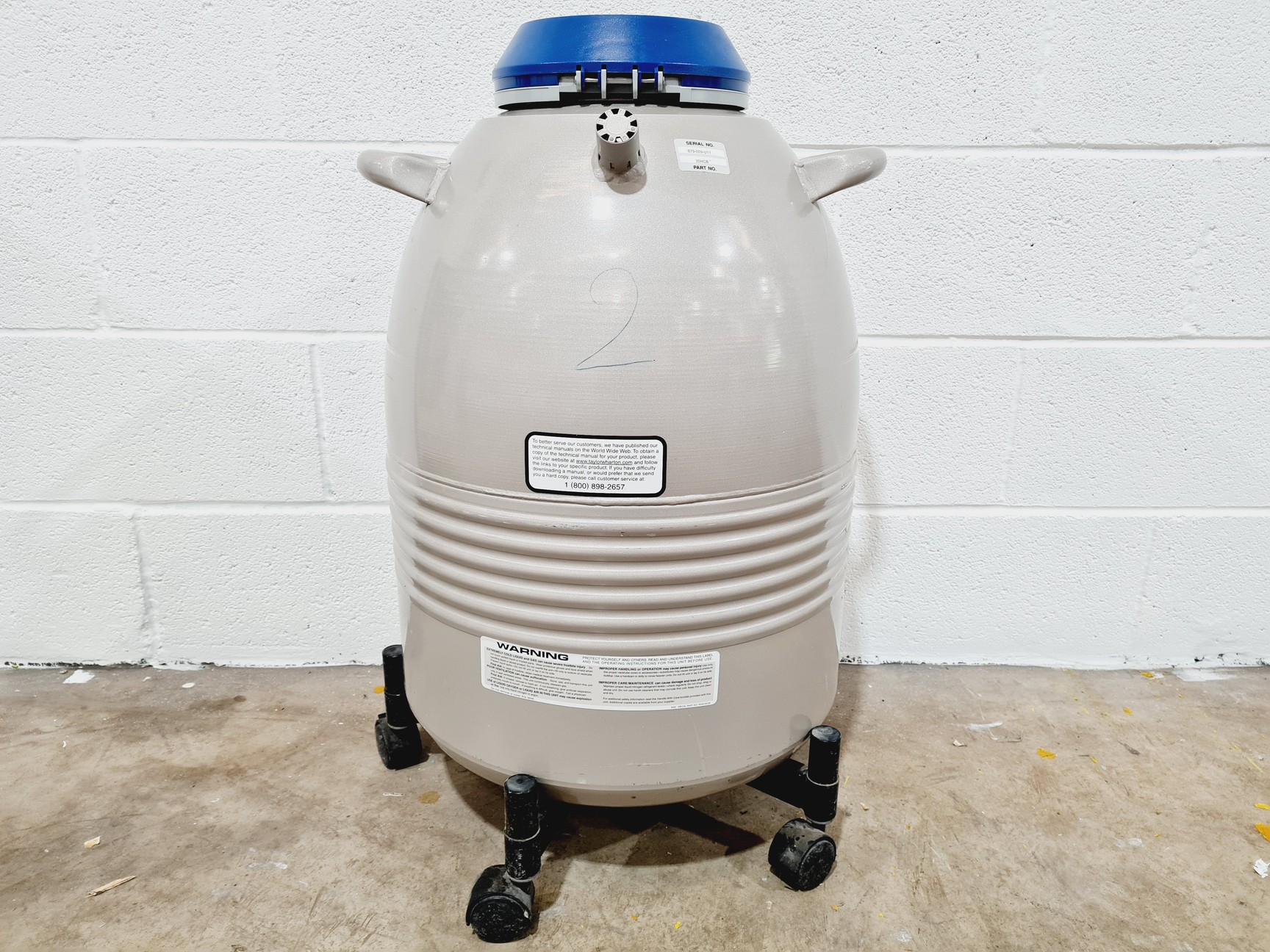 Image of Taylor-Wharton HC35 Nitrogen Dewar w/ Trolley 