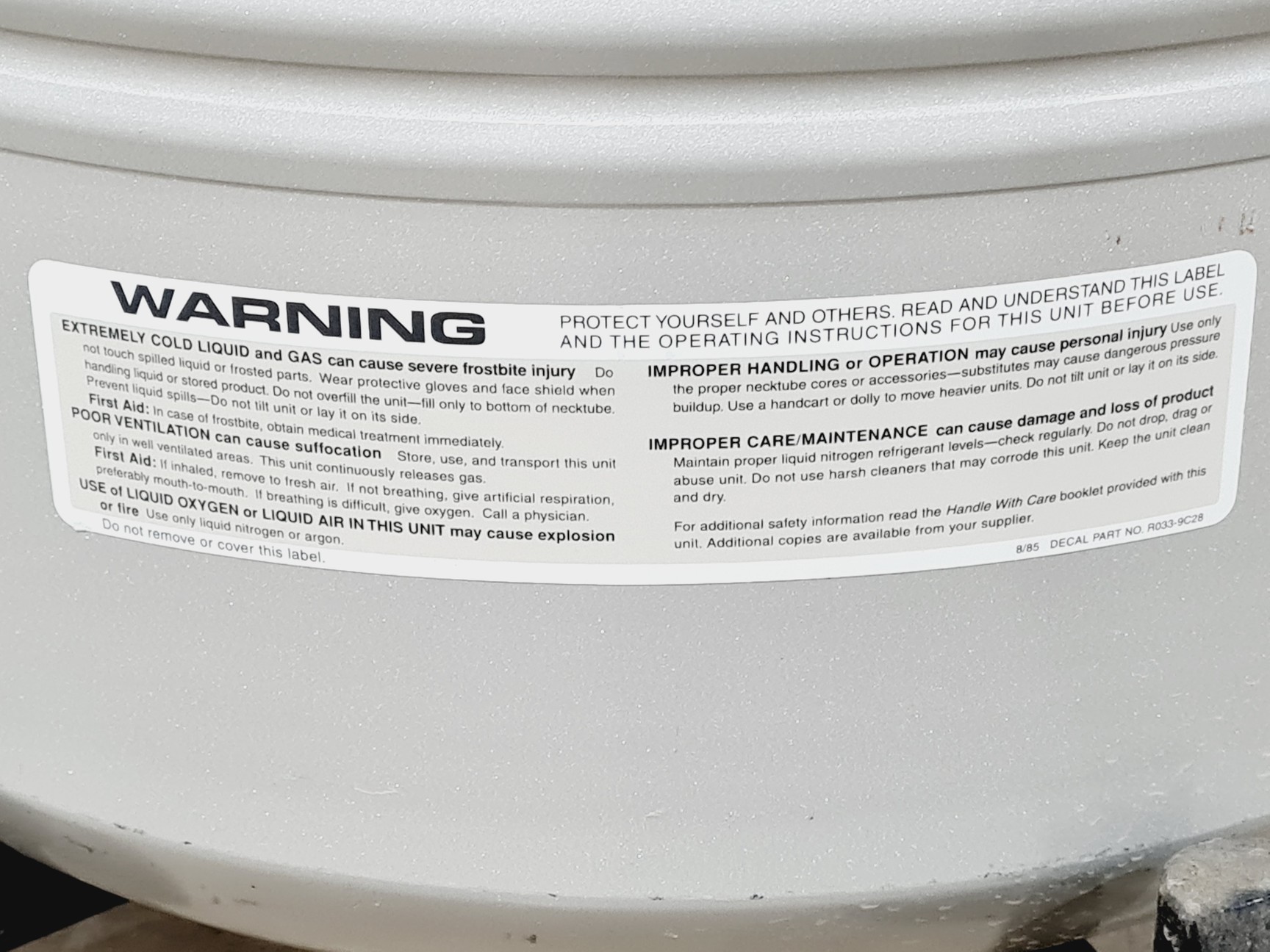 Image of Taylor Wharton LS750 Liquid Nitrogen Dewar w/ Trolley