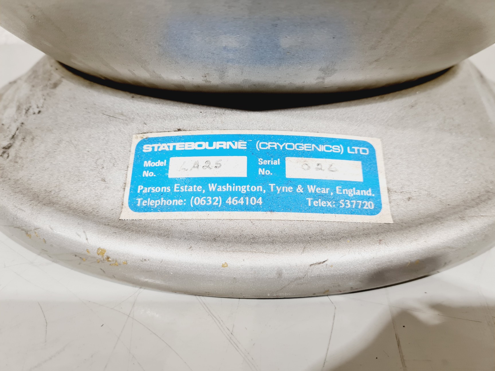 Image of Statebourne Cryogenics Nitrogen Dewar w/ Trolley