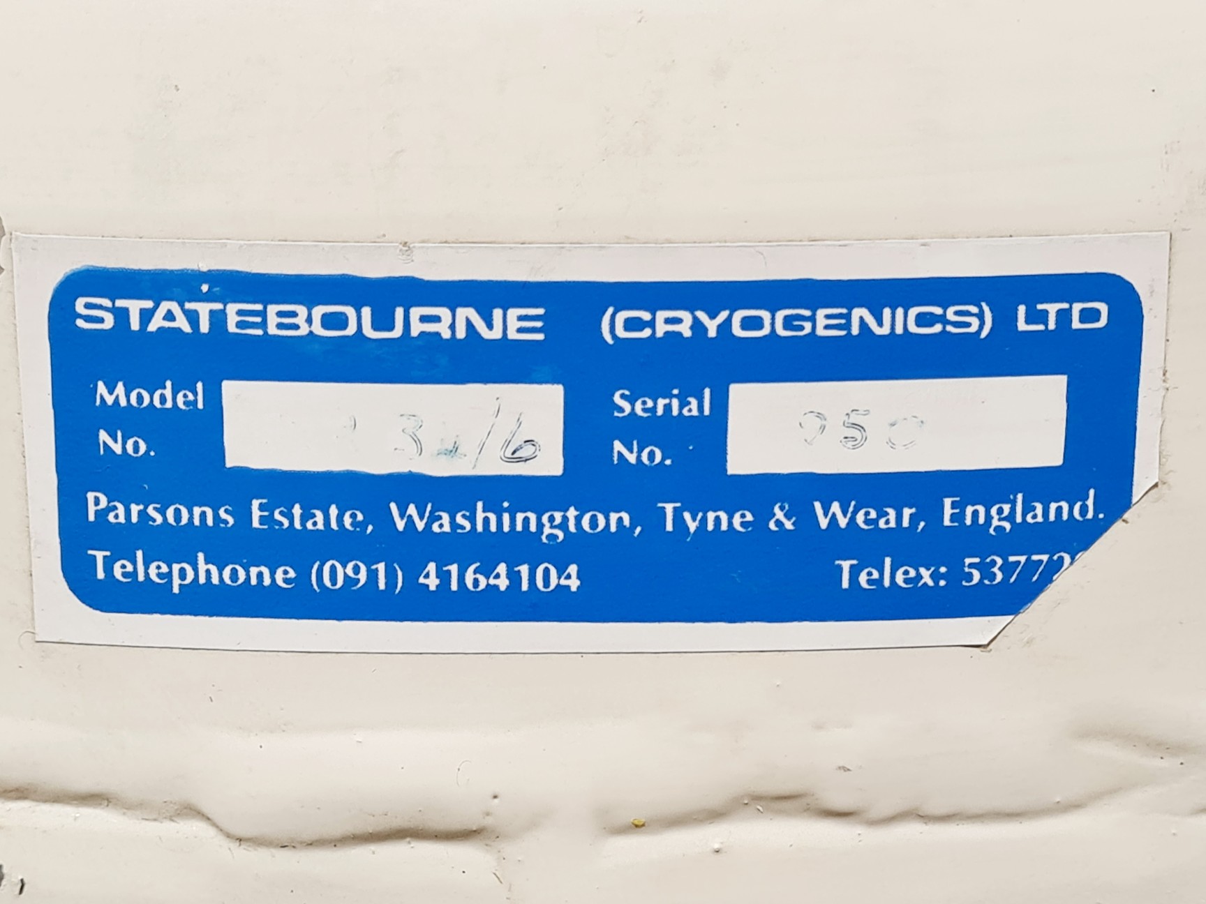 Image of Statebourne Cryogenics SXR 34 Nitrogen Dewar w/ Trolley