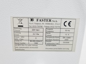 Thumbnail image of Faster BH-EN 2004-D Class II Microbiological Safety Cabinet Lab