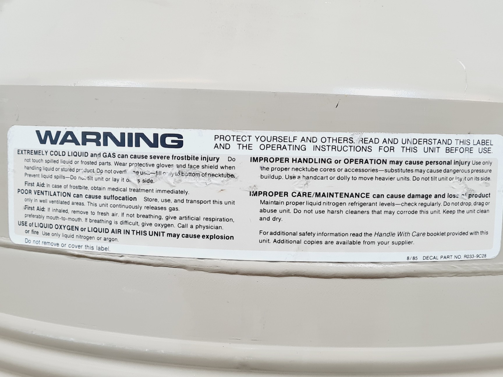 Image of Taylor-Warton 35 VHC Liquid Nitrogen Dewar