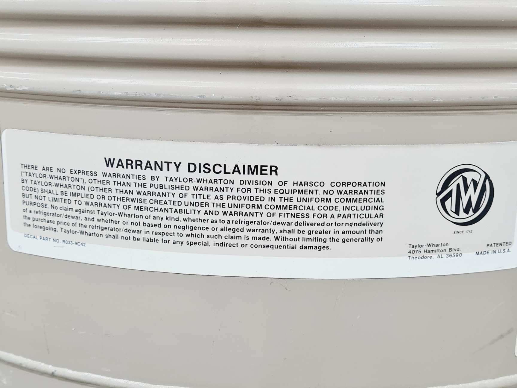 Image of Taylor-Warton 35 VHC Liquid Nitrogen Dewar