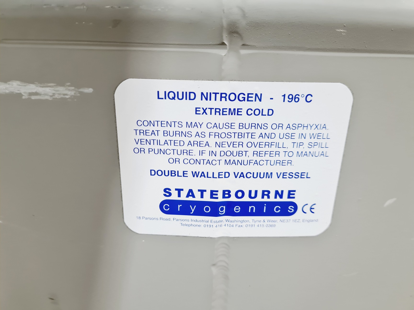Image of StateBourne BioRack3000 Nitrogen Dewar Lab